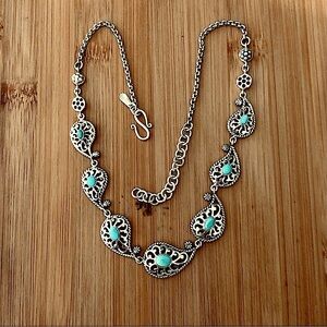 $87  Doug Paulus Estate Necklace Southwest Design  Sterling  Marked dp 925 India